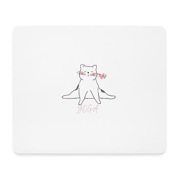 Yoga pour chats - Tapis de souris (format paysage) - blanc - Devant