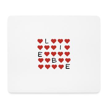 Red Heart Pattern Repeat - Mouse Pad (horizontal) - white - Front
