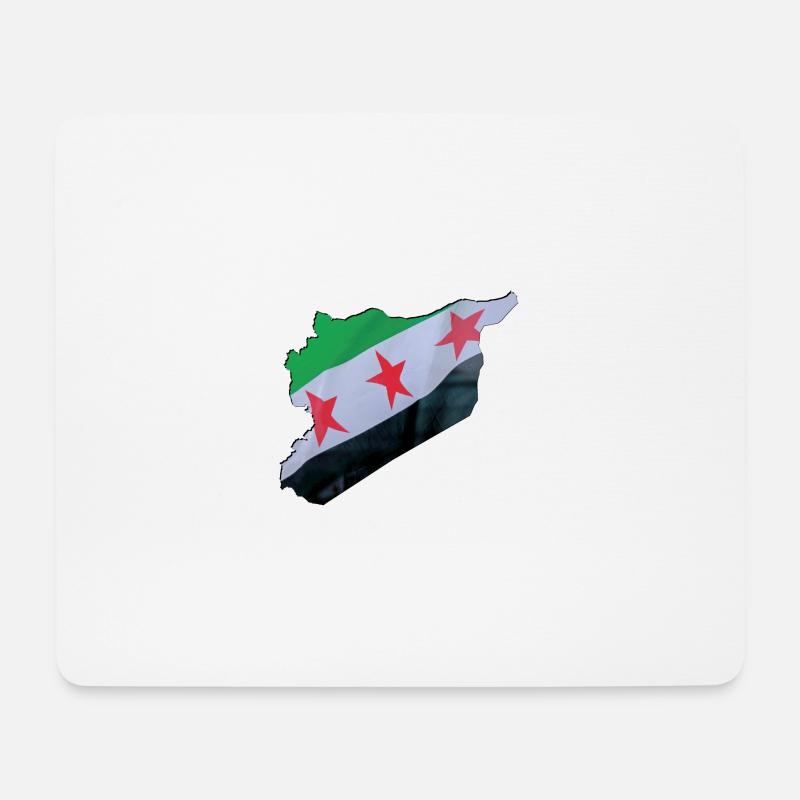 Syrien Flagge in der Syrien Landkarte - Mousepad (Querformat) - Weiß