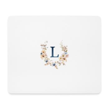 l Monogram, Floral, Boho - Mouse Pad (horizontal) - white - Front