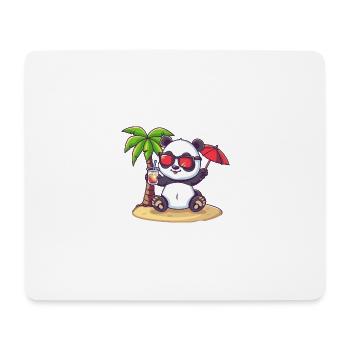 Palmier d’été de l’île aux pandas - Tapis de souris (format paysage) - blanc - Devant
