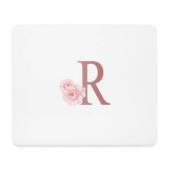 Letter R with flowers - Mouse Pad (horizontal) - white - Front