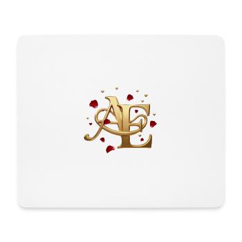 Goldenes AE Monogramm mit Rosen - Mousepad (Querformat) - Weiß - Vorne