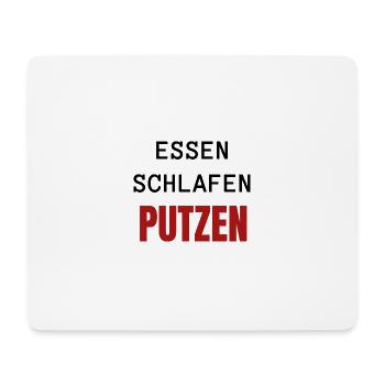 ESSEN SCHLAFEN PUTZEN - Mousepad (Querformat) - Weiß - Vorne