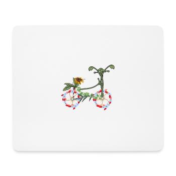 Eco-friendly flower bike - Mouse Pad (horizontal) - white - Front