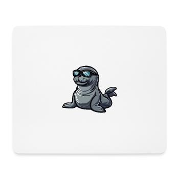 Seal Animal Comic Cool - Mouse Pad (horizontal) - white - Front