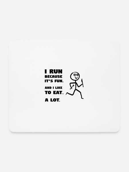 Running to eat - Mouse Pad (horizontal) - white