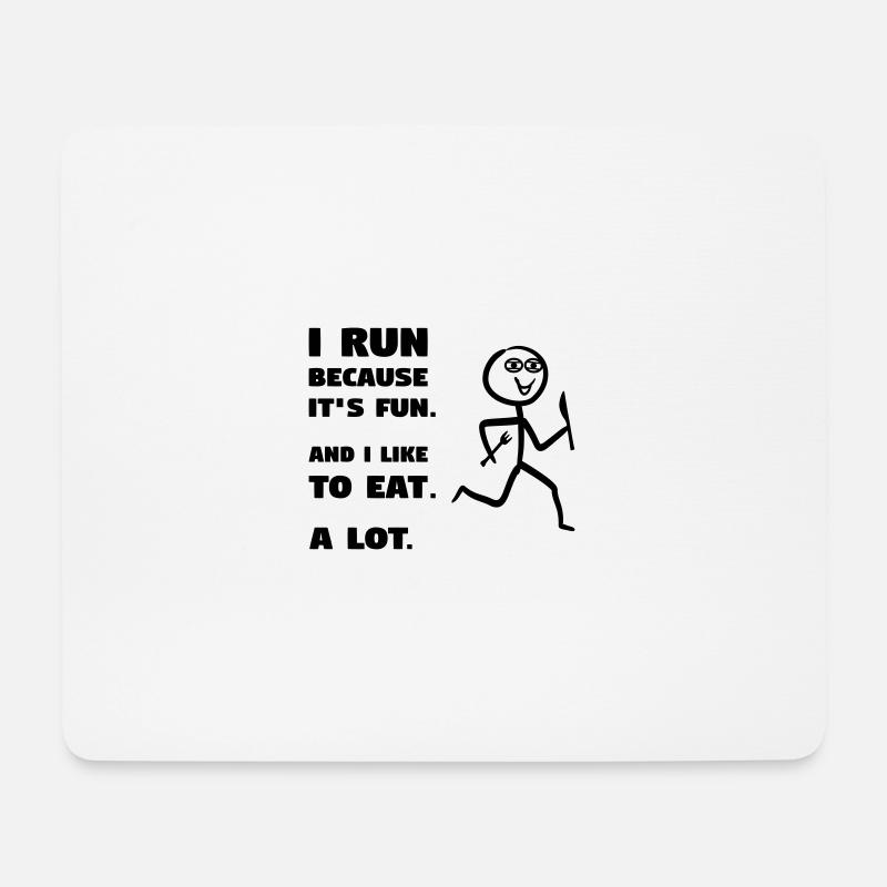 Running to eat - Mouse Pad (horizontal) - white