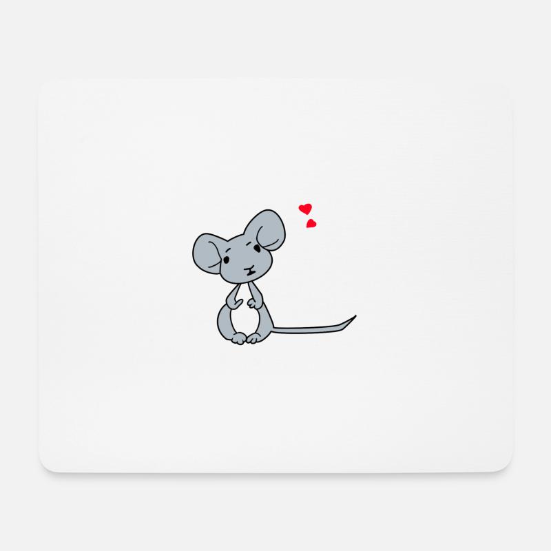 Maus Herz - Mousepad (Querformat) - Weiß