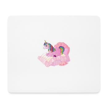 Einhorn im Bett - Mousepad (Querformat) - Weiß - Vorne