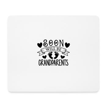 Bald werden wir Oma und Opa, Wir werden Großeltern - Mousepad (Querformat) - Weiß - Vorne