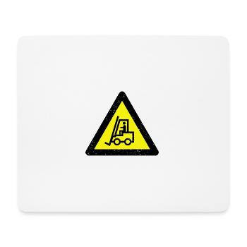 Warning sign forklift driver - Mouse Pad (horizontal) - white - Front