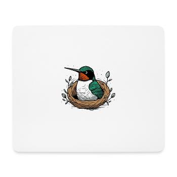 Nid de martin-pêcheur - Tapis de souris (format paysage) - blanc - Devant