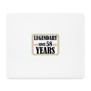 Legendary for 58 years, 58 birthday, finally 58 - Mouse Pad (horizontal) - white - Front