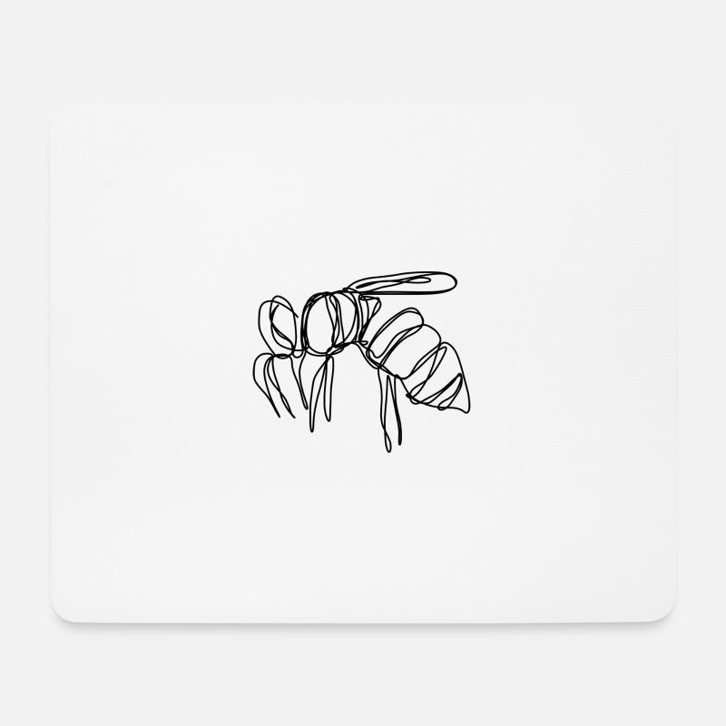 Biene - Mousepad (Querformat) - Weiß