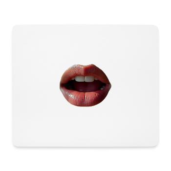 Close Lips: Kiss Motif - Mouse Pad (horizontal) - white - Front