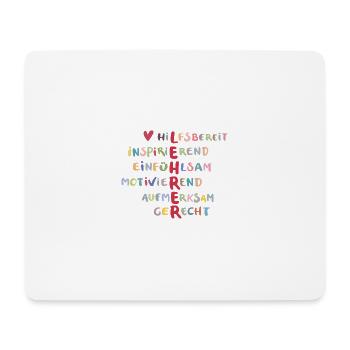 Farbenfrohe Werte Collage – Hilfsbereit - Mousepad (Querformat) - Weiß - Vorne