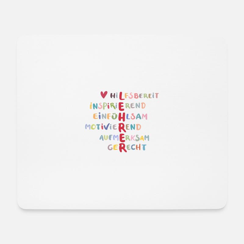 Farbenfrohe Werte Collage – Hilfsbereit - Mousepad (Querformat) - Weiß