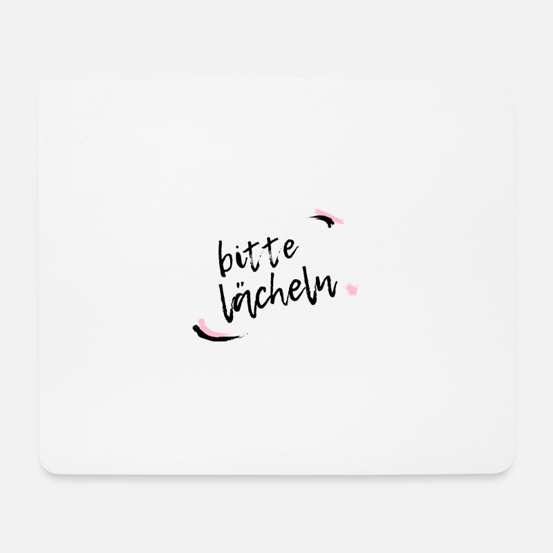 Bitte lächeln - Mousepad (Querformat) - Weiß