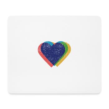 Hearts Colorful Risograph - Mouse Pad (horizontal) - white - Front