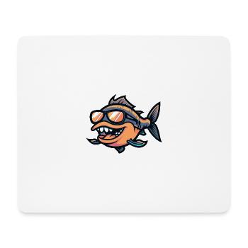 Piranha Fish Comic Cool - Mouse Pad (horizontal) - white - Front