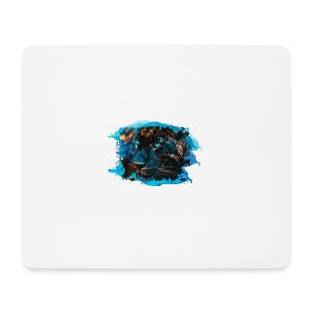 wildkatze,Tiger,Leopard,Pailletten,Glitzer,gold - Mousepad (Querformat) - Weiß - Vorne
