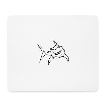 Lustiger Haifisch - Mousepad (Querformat) - Weiß - Vorne