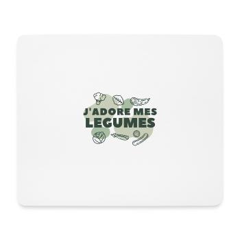 J'adore mes légumes - Tapis de souris (format paysage) - blanc - Devant