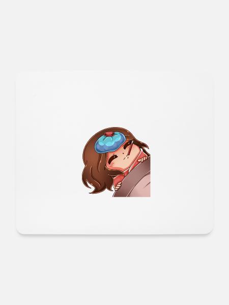 Sarahs Asmr House Merch Emoji Krank - Mousepad (Querformat) - Weiß