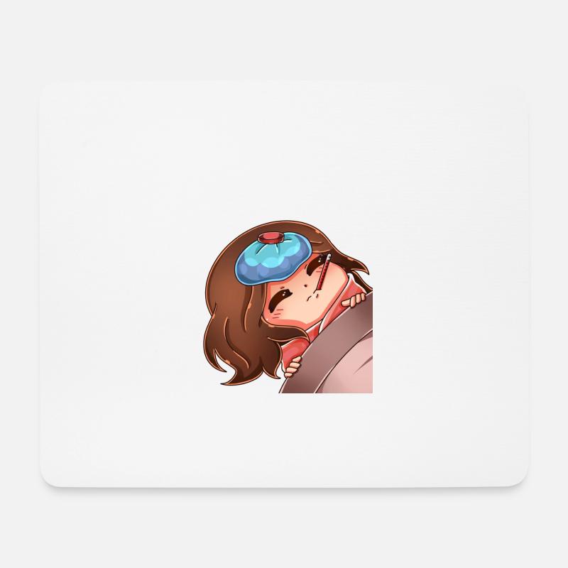 Sarahs Asmr House Merch Emoji Krank - Mousepad (Querformat) - Weiß