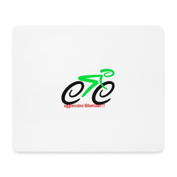 aggressive cyclist! - Mouse Pad (horizontal) - white - Front
