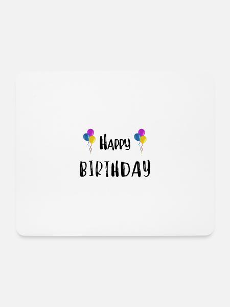 Happy Birthday - Mousepad (Querformat) - Weiß