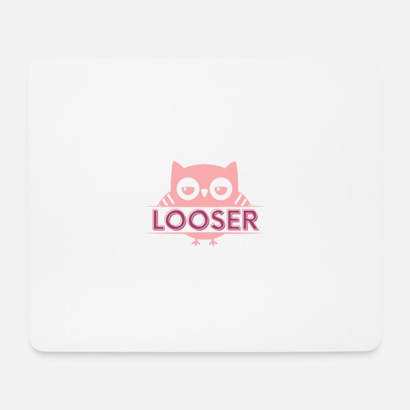 Looser Eule - Mousepad (Querformat) - Weiß