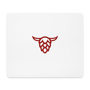 Bull's head with hop cone - Mouse Pad (horizontal) - white - Front