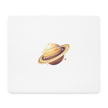 Saturn Farbplanet Illustration - Mousepad (Querformat) - Weiß - Vorne