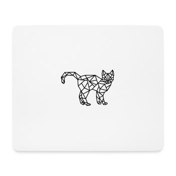 Cat Geometric Line - Mouse Pad (horizontal) - white - Front