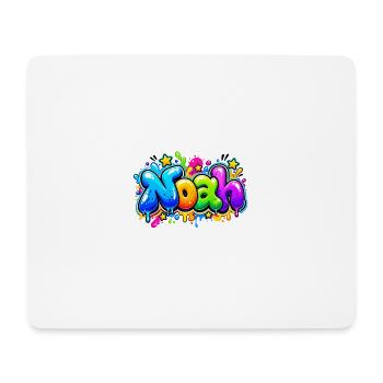 NOAH in explodierenden Farben! Blasen-Graffiti-Name - Mousepad (Querformat) - Weiß - Vorne