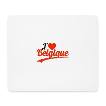 j'aime Belgique - I love belgium - Tapis de souris (format paysage) - blanc - Devant