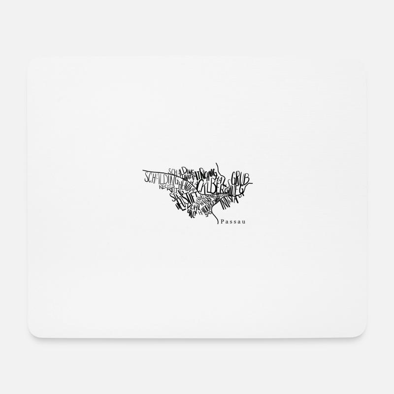 Passau Stadtteil-Karte - Mousepad (Querformat) - Weiß