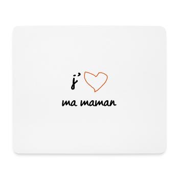 J'aime ma maman - Tapis de souris (format paysage) - blanc - Devant