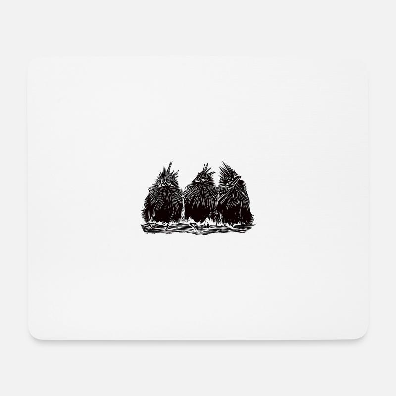 Funny funny birds - Mouse Pad (horizontal) - white