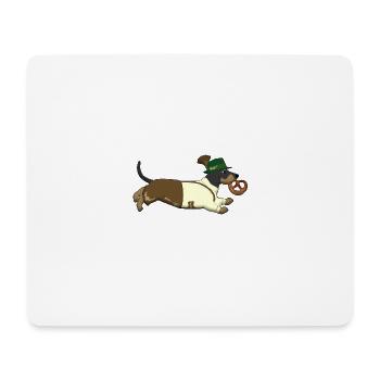 Dackel mit Breze - Mousepad (Querformat) - Weiß - Vorne