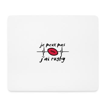 je peux pas j'ai rugby citation message - Tapis de souris (format paysage) - blanc - Devant