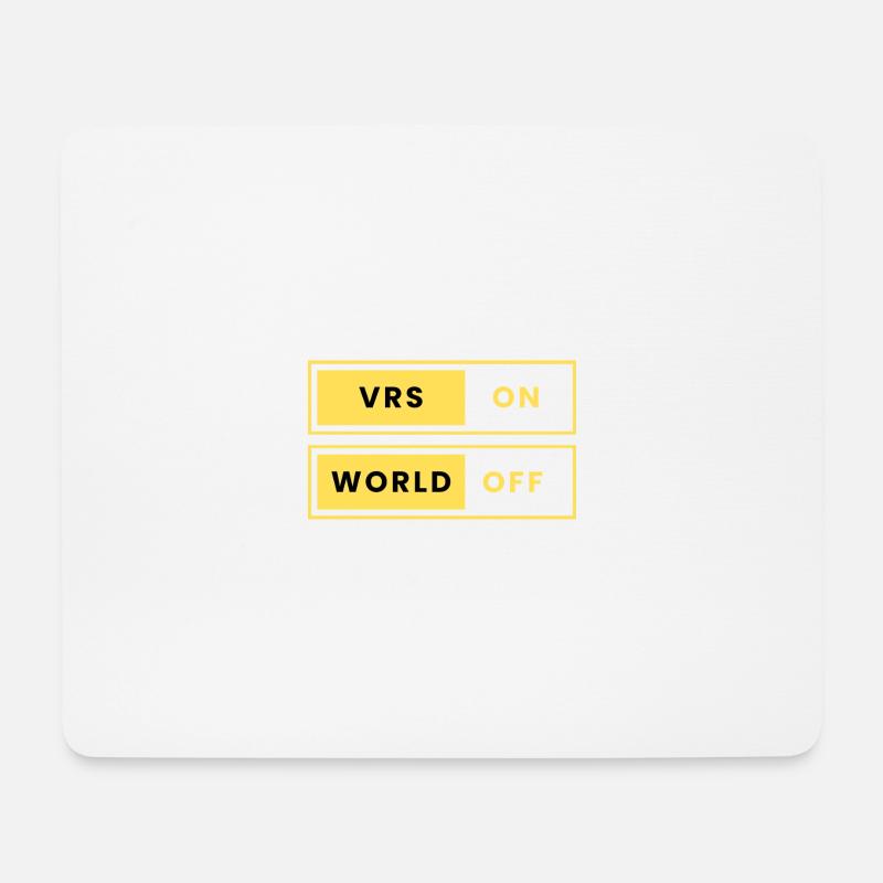 VRS ON World OFF  - Mousepad (Querformat) - Weiß