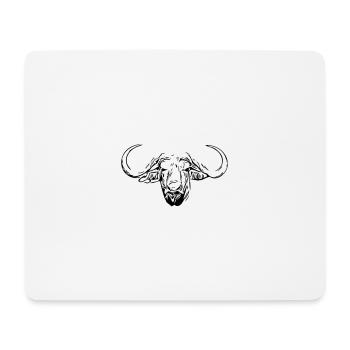 Water Buffalo Head - Mouse Pad (horizontal) - white - Front