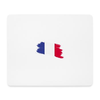 Frankreich Flagge – Trikolore im Pinselstrich Look - Mousepad (Querformat) - Weiß - Vorne