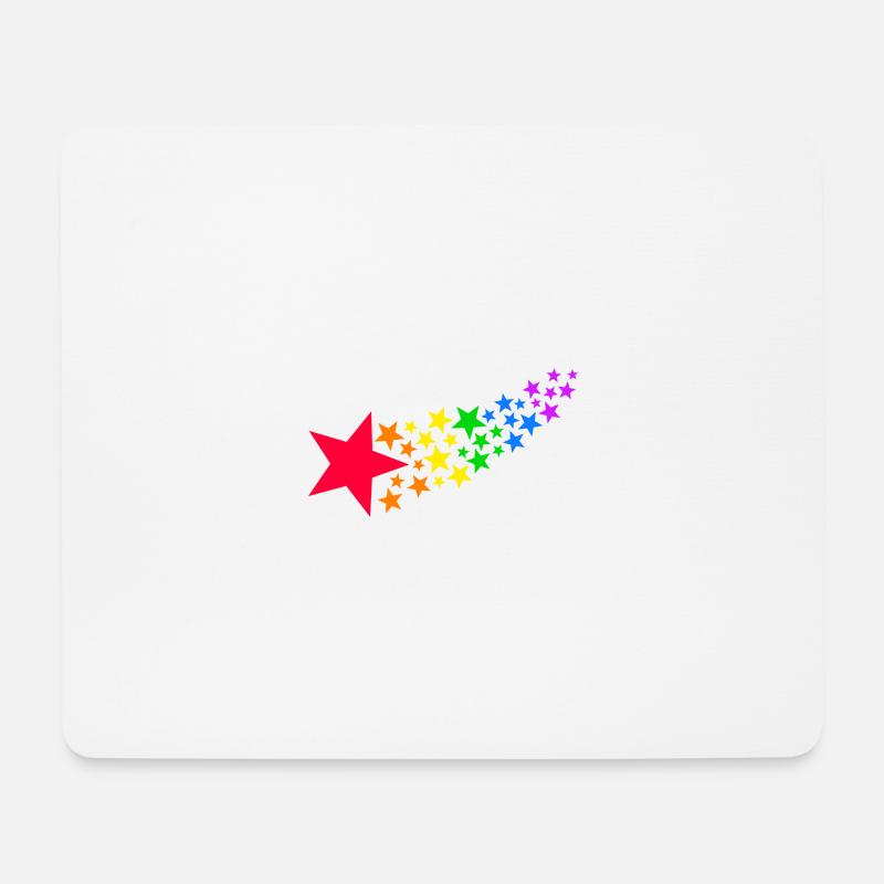 Rainbow Stars - Mousepad (Querformat) - Weiß