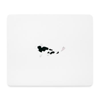 Koi-Karpfen - Weiß und Schwarz - Mousepad (Querformat) - Weiß - Vorne