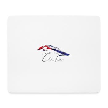 Cuba flag in the Cuba map EN - Mouse Pad (horizontal) - white - Front