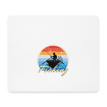 Pêche Pêche Pêcheur Bateau sur la mer Cadeau - Tapis de souris (format paysage) - blanc - Devant